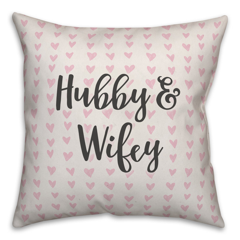  Coussin Hubby and Wifey in Hearts, Coussin décoratif