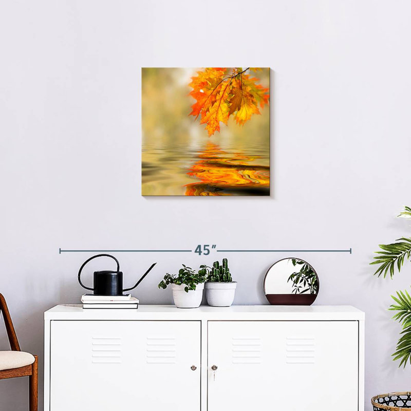 Harnek Autumn Leaf Reflection, 20" H x 20" W