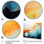 «Blue and Orange Colorful Abstract Waves I», ensemble de 5 peintures murales abstraites-184563752