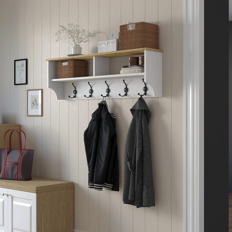 Modern Hall Stand with Numerous Shelves, 47.2 x 14.6 x 8.7 inches | 100% Melamine Coated Particle Board for Durability | Additional Storage Solution for Entryway, Stylish and Functional Design for Home Organization