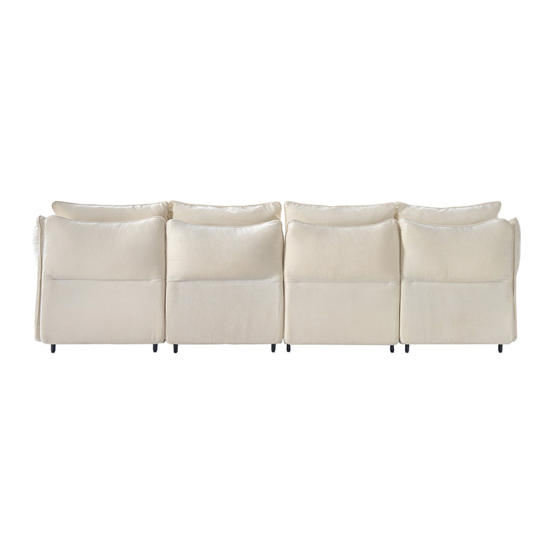 Andoline 4-Piece Upholstered Sectional, Beige