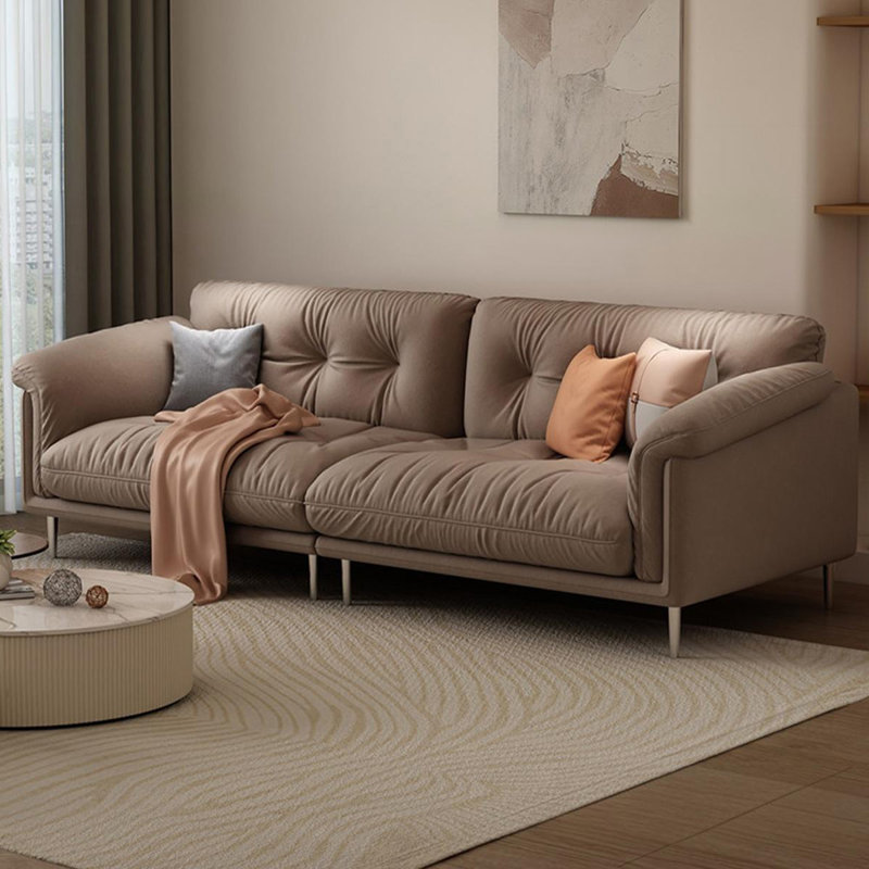 Canapé modulaire brun en polyester, 33.46" H x 102.36" W x 31.5" D, Brun