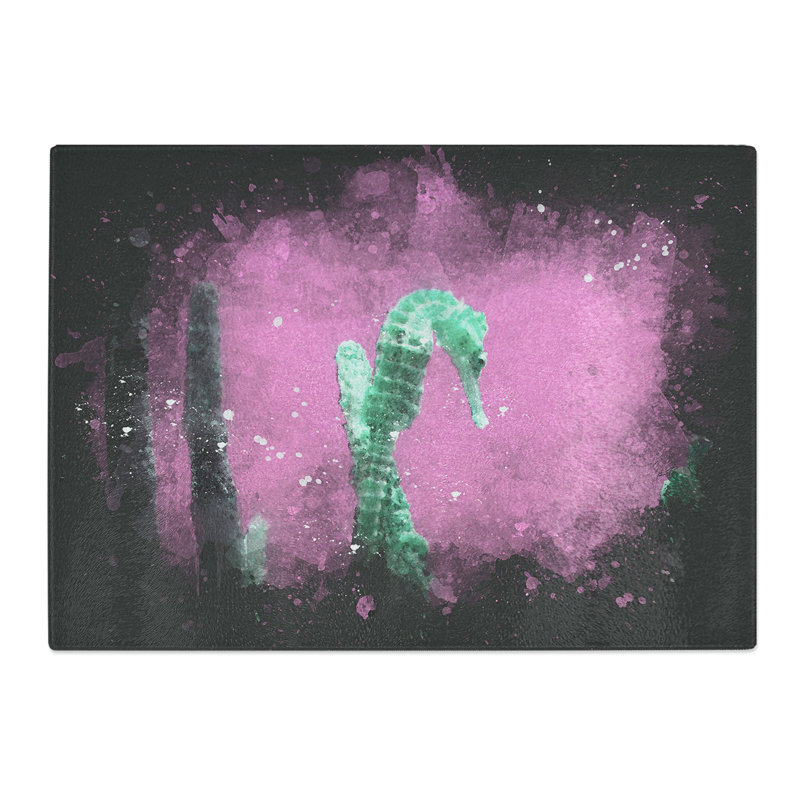 Seahorse Paint Splash Chopping Board, 0.4cm H x 20cm W x 28.5cm L