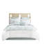 Édredon double en blanc - jupe de lit rembourrée 100% coton avec broderie sur le thème de la plage et 2 taies décoratives-122456406