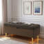 Banc avec repose-pieds moderne avec amplement d'espace de rangement, coussin capitonné et pieds en métal-657218593