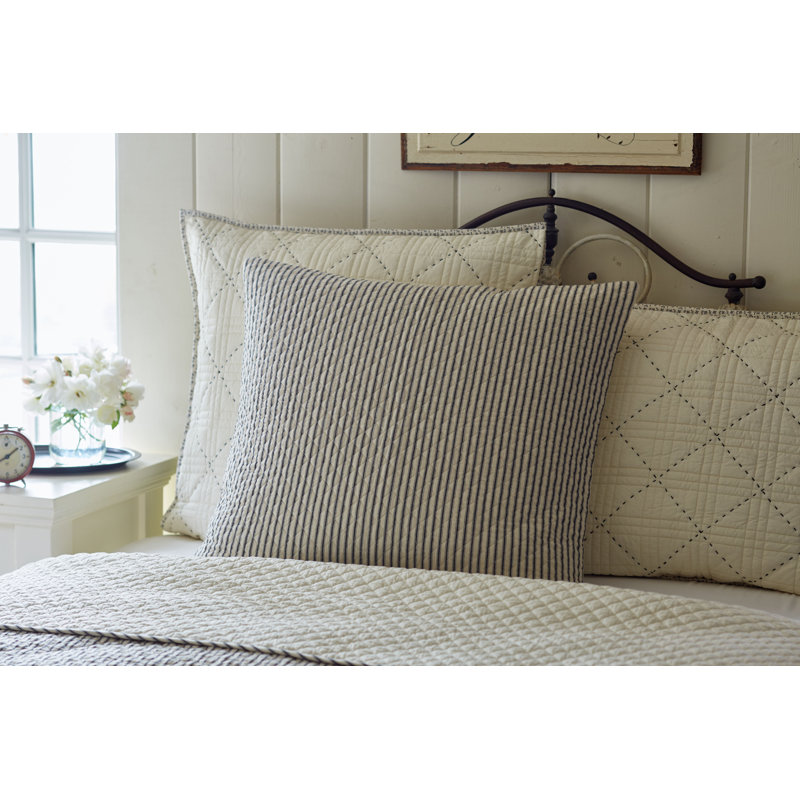 Bergen Cotton Striped Sham Set, Black, King