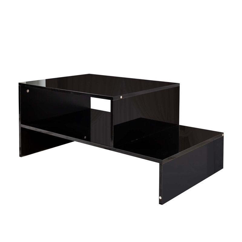 Coffee table with unique architectural shape, Black