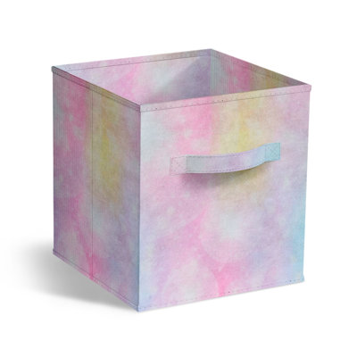 Sorbus 11 Inch Fabric Storage Cubes - Sturdy Collapsible Storage Bins & Handle - Foldable Baskets for Organizing Clothes, Toys, Books - Multi Colored Storage Baskets for Shelves, Kids Room, Closets