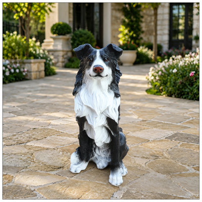 Statue de chien collie à l'extérieur pour jardin
