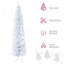 Arbre de Noël artificiel enneigé 7 pi, arbre de Noël mince avec branches réalistes et base en plastique pour la décoration intérieure-1338816255