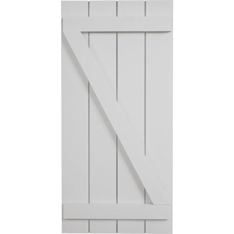 Volets rustiques en bois à quatre planches, H 24 po x l 22 po x P 1 po, Texture lisse / brun clair apprêté, 22"