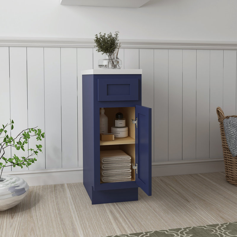 12'' Free-standing Single Bathroom Vanity Base Only, Blue