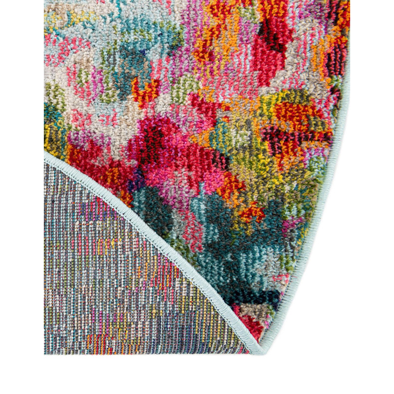 Hashimoto Abstract Multi Area Rug, Round 5'3"