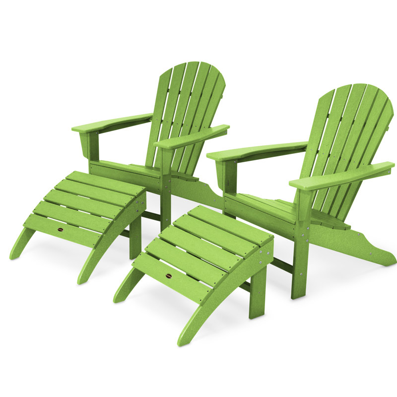 POLYWOOD South Beach 4-Piece Adirondack Set, Green