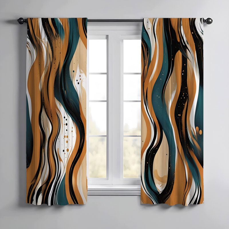 Paire de rideaux semi-transparents en polyester Germien, L 20 po x L 82 po