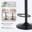 Tabouret de bar réglable en similicuir avec dossier, repose-pieds et base stable de 16 po-2612385