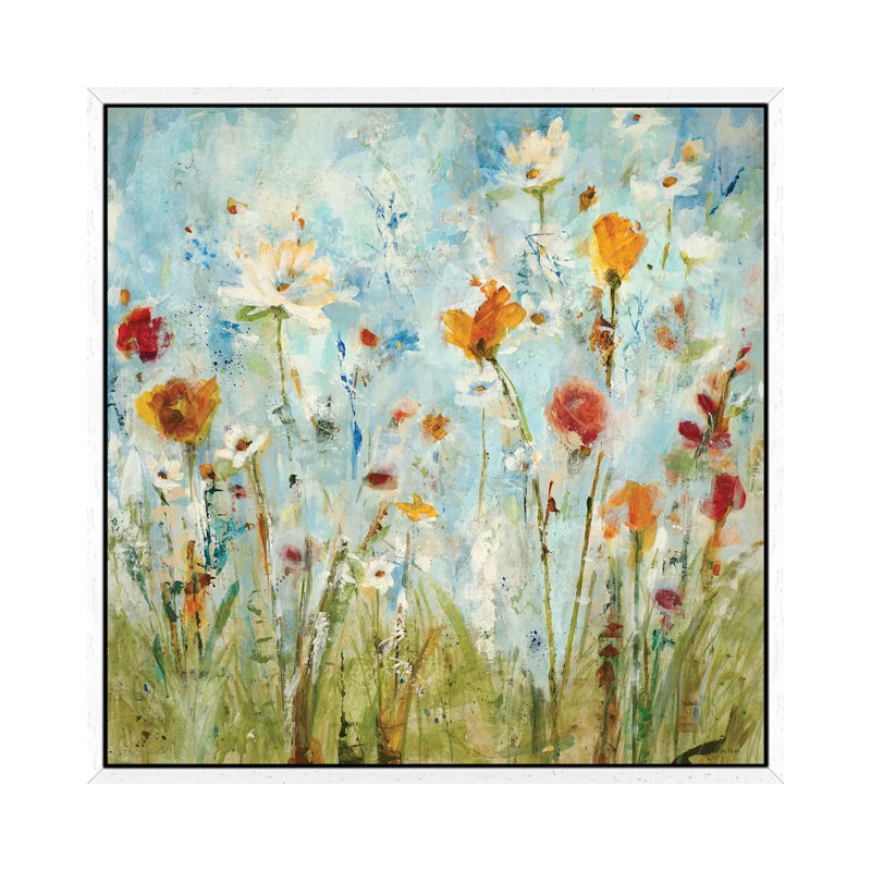 Jounce by Jill Martin - Painting on Canvas, White Framed Canvas, 45.72 cm H x 45.72 cm W