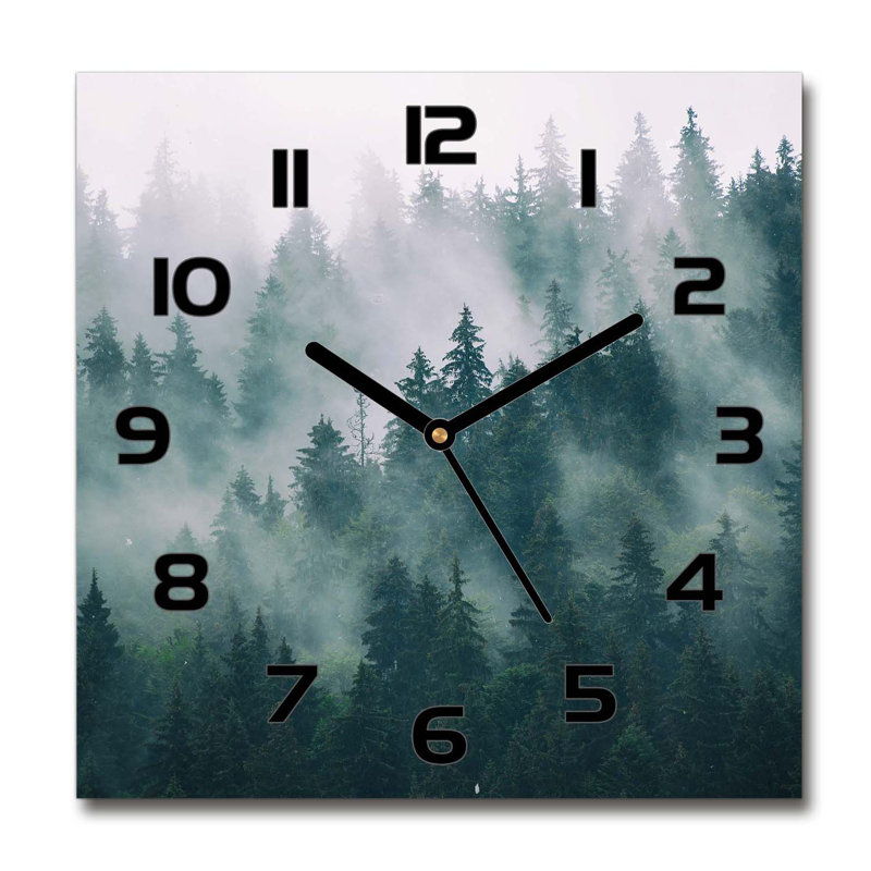Imkemina Glass Wall Clock, Black/Green