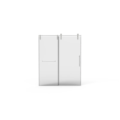56"-60"W X 70"H Shower Door, 8Mm Tempered Glass, Brushed Nickel, Towel Bar, Double Side Easy Clean Coat And Buffer Relaxation Sliding Bathroom 70"H, Water-,