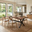 Table de salle à manger rectangulaire de 71 po avec pieds en métal en forme de X, table à grain de bois moderne pour 6 à 8 personnes-1198516239