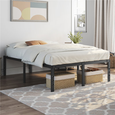 19'H Metal Platform Bed Frame with Non-slip Mattress Foundation