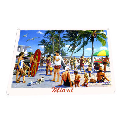Vintage Miami Beach sur impression métallique