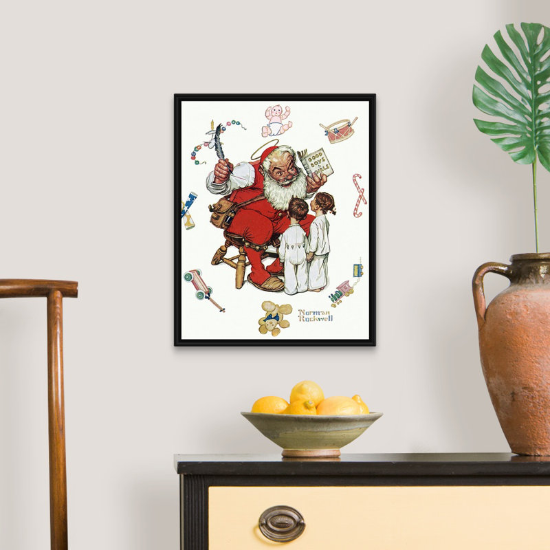 Art mural sur toile Norman Rockwell, Cadre flottant noir, H 22 po x l 18 po x P 1,75 po