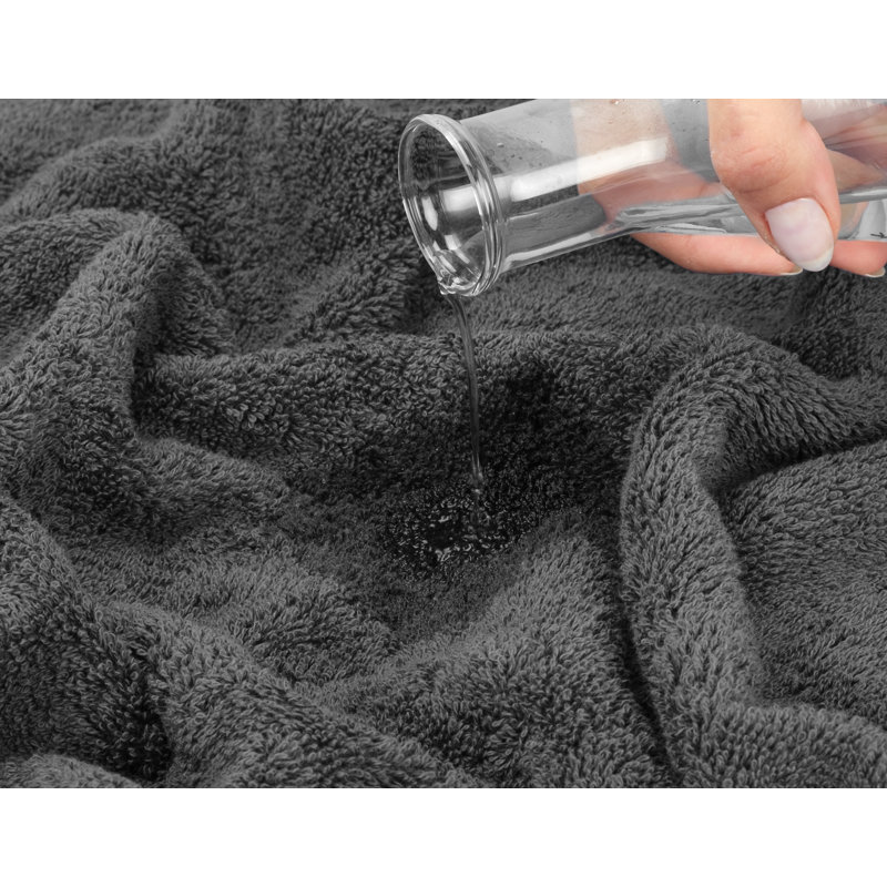 Ensemble de serviettes de bain turques de luxe 100% coton 4 pièces Edison Collection, Gris