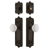 Nostalgic Warehouse Egg & Dart Entry Set with White Waldorf Crystal Knob