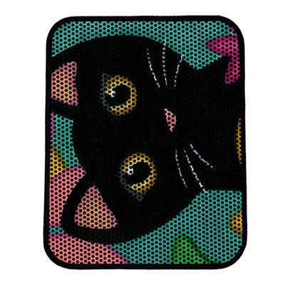 Tapis pour litière de qualité supérieure, 18 po x 24 po | 50% PVC / 50% polyester, lavable à la machine et passer l'aspirateur | Conception durable et facile à nettoyer pour les propriétaires d'animaux de compagnie | Protégez vos planchers des dégâts de la litière