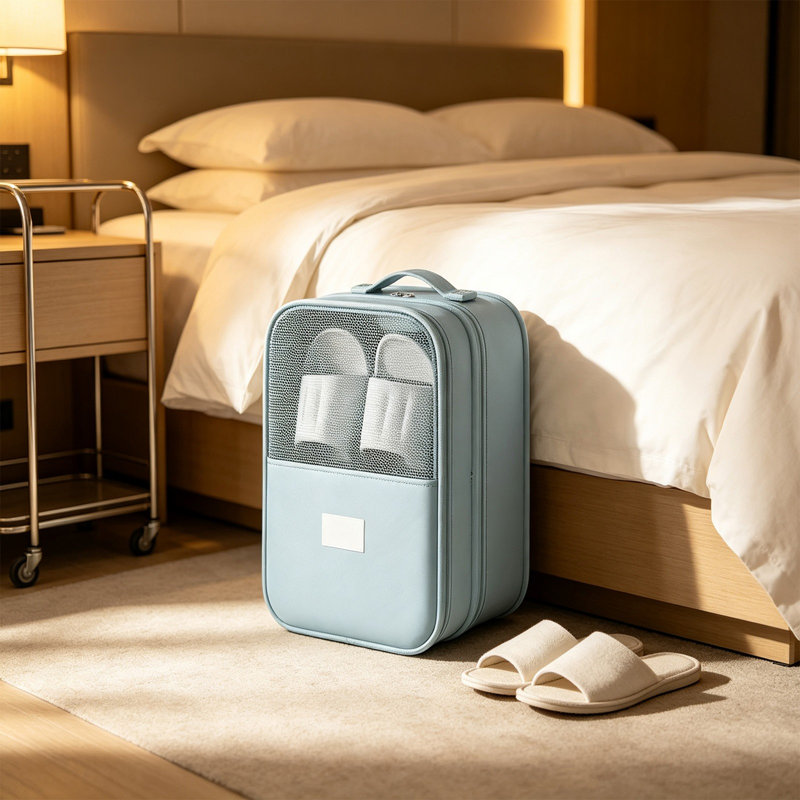 Sac en tissu, étui de rangement portatif pour chaussures de voyage, sac organisateur de chaussures à plusieurs compartiments avec poignée pour le rangement dans les placards de voyage
