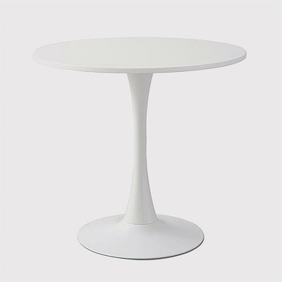 Table de salle à manger ronde moderne, meubles de salle à manger ∅ 31,5 po, table basse, table de loisirs, table de salon, table de salle à manger ovale, WHTIE