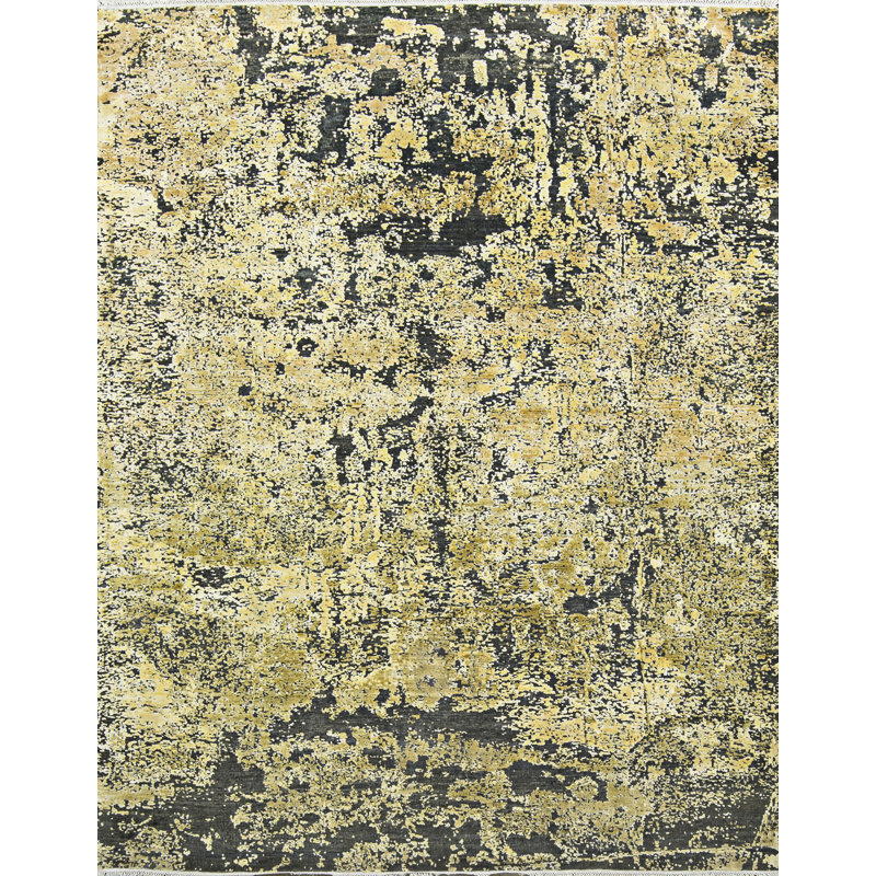 Tapis doré et multicolore de haute qualité noué à la main Canterbury