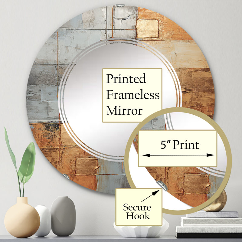 Pania - Miroir mural moderne rond, 24 po x 24 po