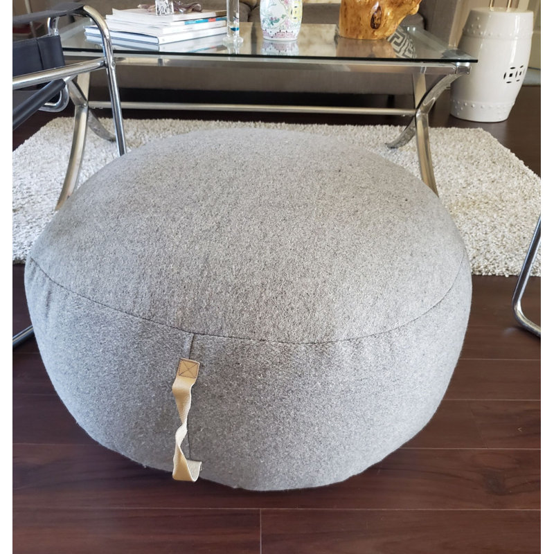 Upholstered Pouf, Light grey