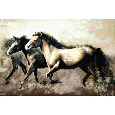 Cheval qui court - peinture sur toile tendue