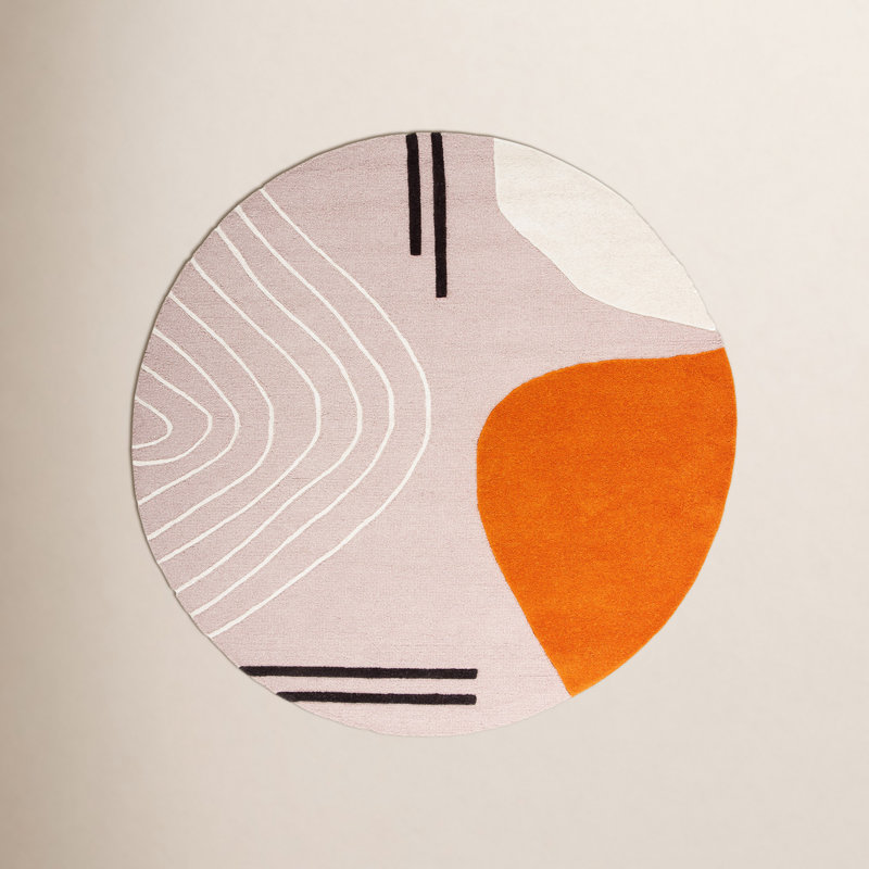 Felipe Wool Abstract Indoor Rug, Round 8'