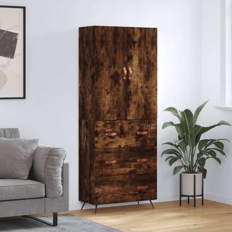 Bartholdi Highboard 69.5x34x180 cm Engineered Wood, Smoked Oak