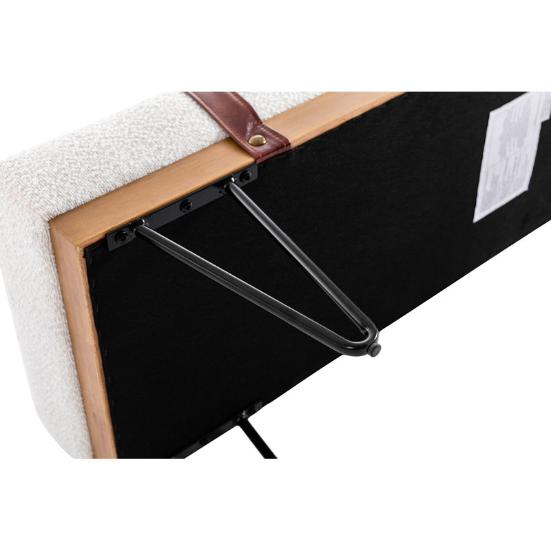 Banc rembourré Josiaha, Blanc