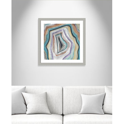 Agate moderne bleu sarcelle - peinture encadrée