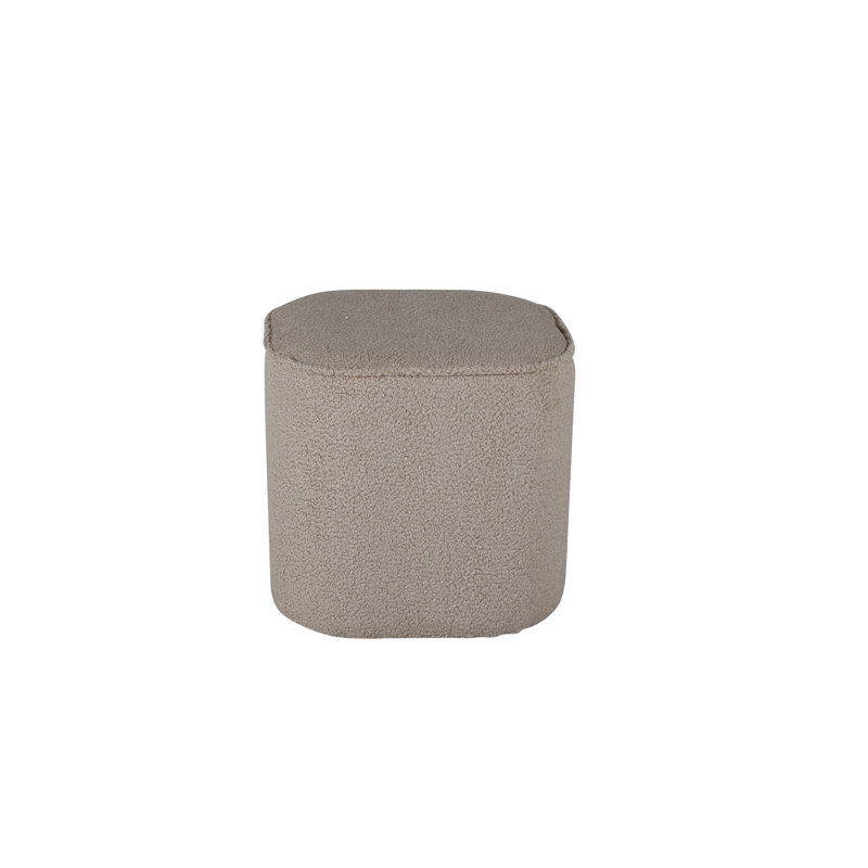 Darene 44cm Wide Round Pouf Ottoman, Light Gray Velvet