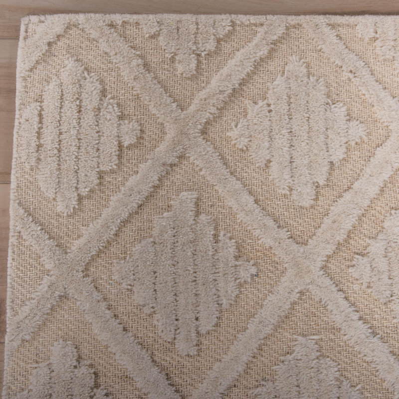 Tapis 100% laine touffeté à la main, Rectangle 5 pi x 7 pi 9 po