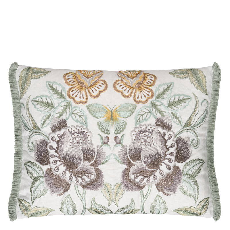 Isabella Embroidered Decorative Pillow, Cameo Floral