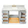 Freitas 60'' Solid Wood Single Bathroom Vanity with 1.5'' Carrara Marble Top, Rectangular Sink