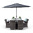 Karas 6 Seater Dining Set with Cushions and Parasol-39926017
