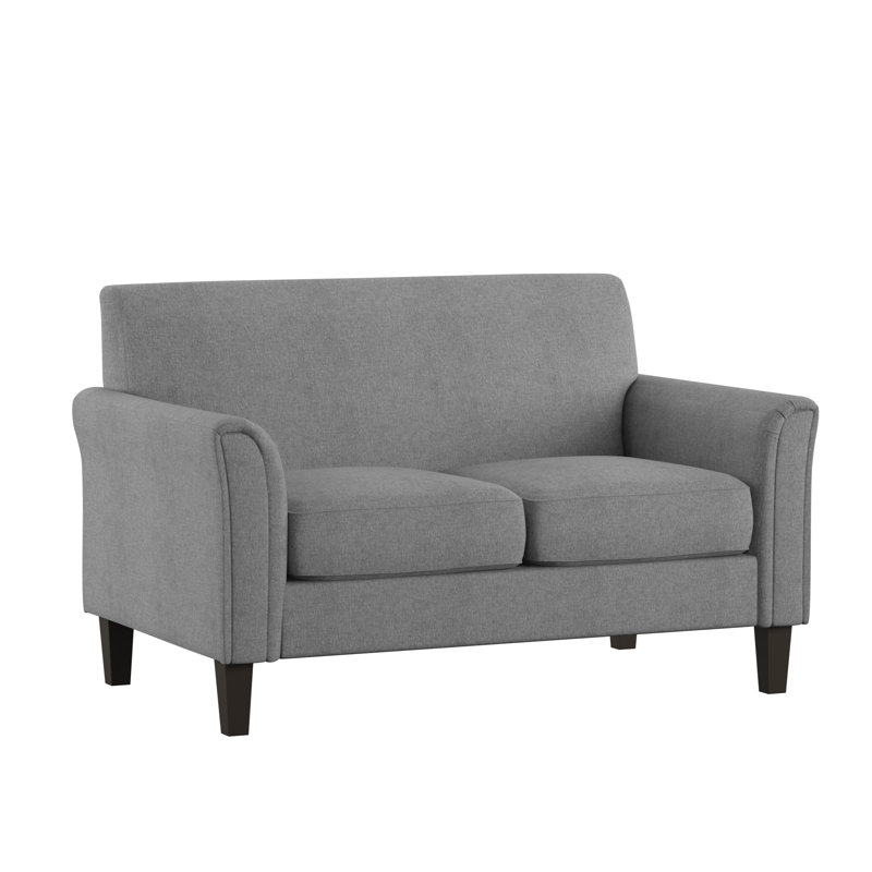 Causeuse à accoudoirs évasés 55,75 po Ginnia, Gris