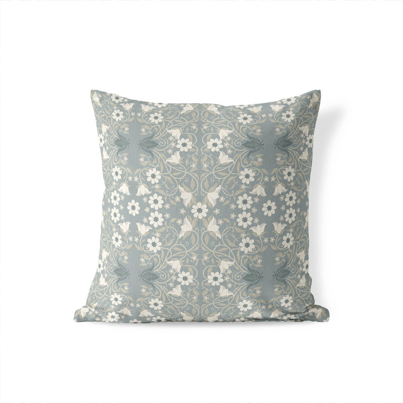 Colette Decorative Indoor Accent Pillow, Square 20", dusty Blue