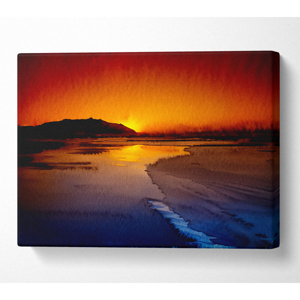 House of Hampton Red Ocean Dusk - Wrapped Canvas Art Prints | Wayfair.co.uk