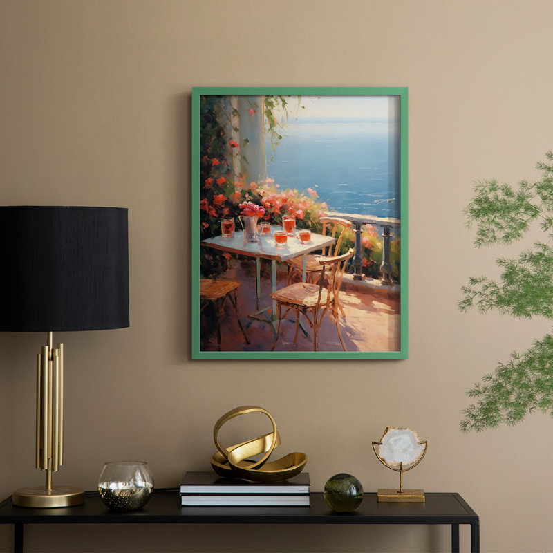 «FLORAL Series DCCXLV III», reproduction encadrée - bois massif, Vert, H 11 po x l 9 po