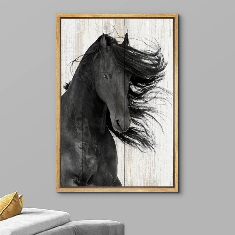 Courir, chevaux, rétro, effet de bois, panneau, cheveu, cheval, animaux, art numérique, décor de ferme, faune rustique
